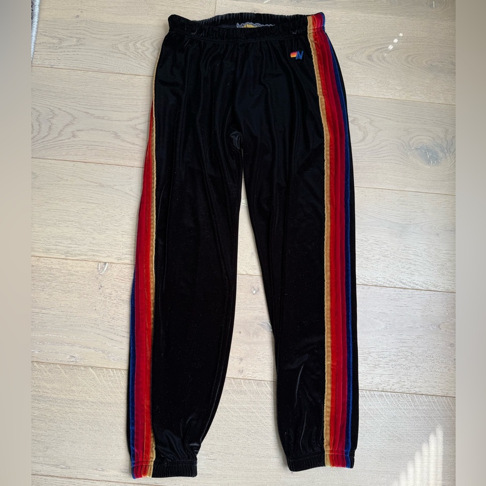AVIATOR NATION Classic Velvet Stripes Pant in Black - Picture 5 of 11